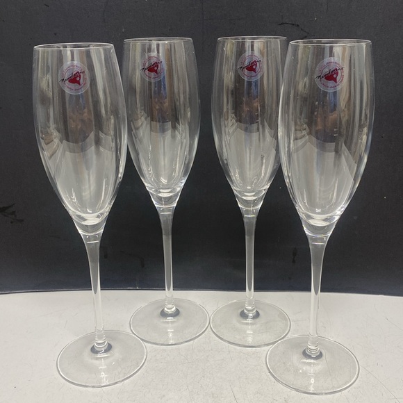 Crystal d'Arquis France Mendocino Lead Crystal Champagne Flutes Set of Four - Picture 3 of 17
